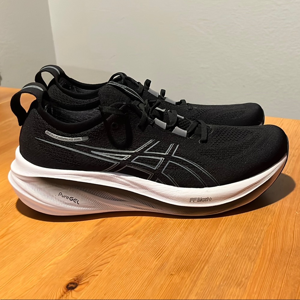 ASICS Gel-Nimbus 26 Men’s Running Shoes, Blk/Graphite Grey, Sz 12.5 (New in Box)